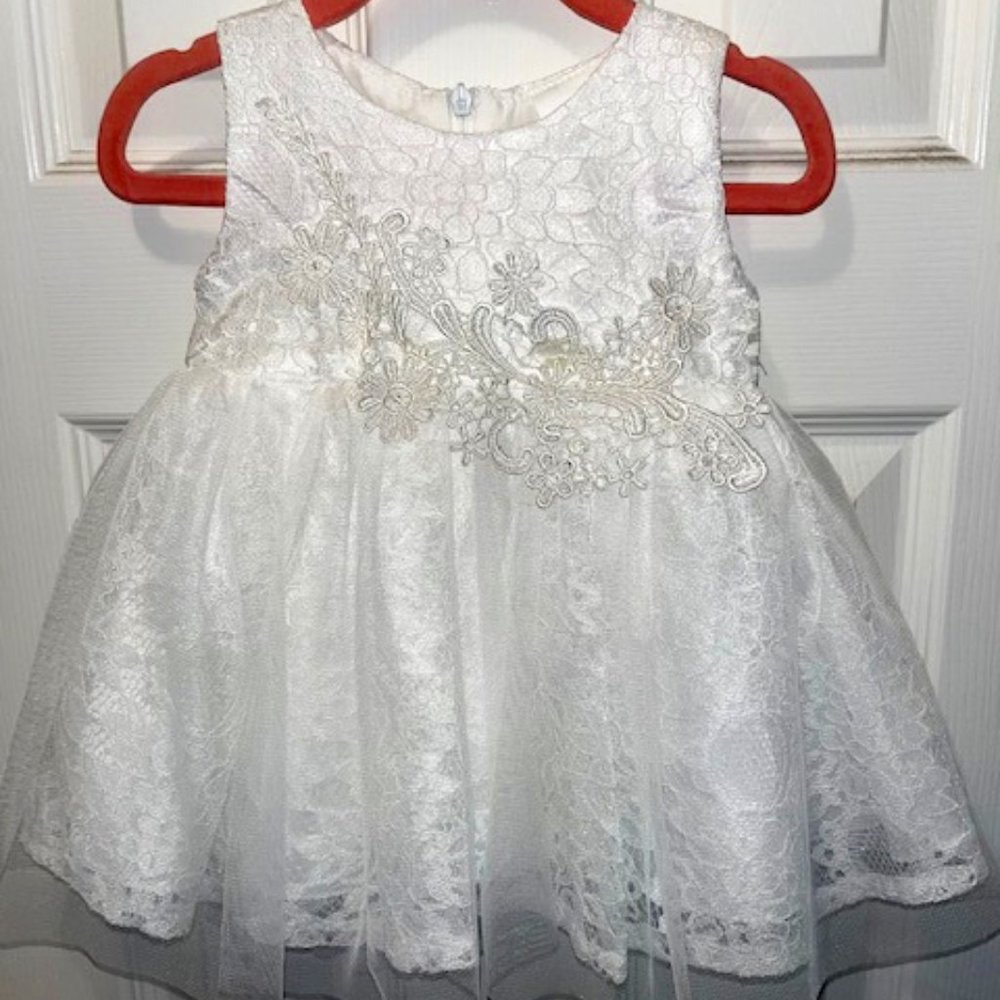 NEW White Formal Baby Dress for Wedding, Special Occasion dress or photos